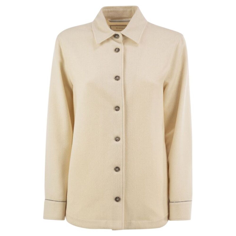 Peserico Women Virgin Wool Overshirt With Cashmere And Metallic Yarn